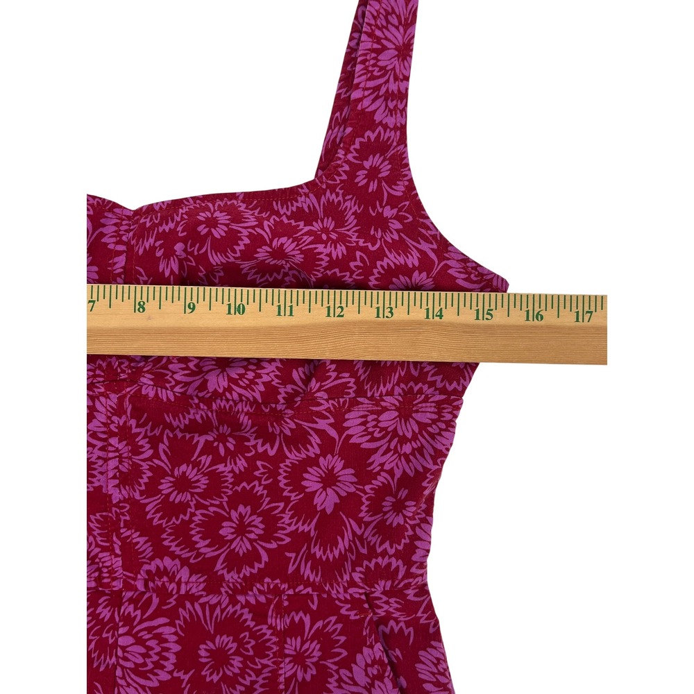 Maeve Anthropologie The Colette Jumpsuit Pink Red Floral Wide Leg Womens Size 2 - Picture 10 of 14